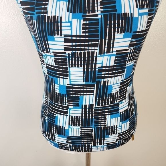 Calvin Klein Blue & Black Colorblock Sleeveless Blouse Size Small Petite - Picture 3 of 8